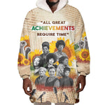 African Achievements Wearable Blanket Hoodie Civil Rights Female Leaders Sunflower