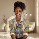 African Achievements Women Casual Shirt Civil Rights Female Leaders Sunflower