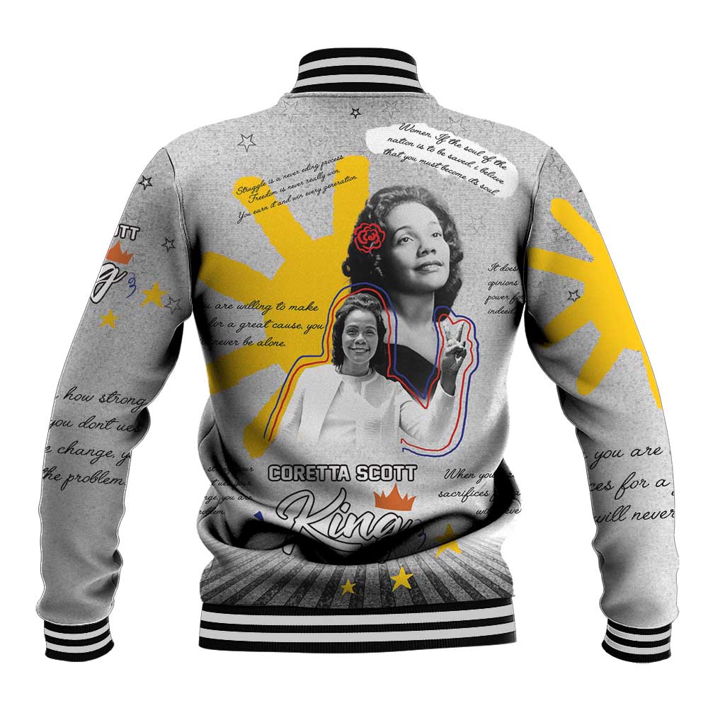 African American Coretta Scott King Baseball Jacket Honoring The Legacy Hand Draw Style