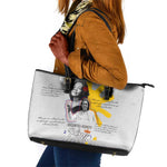 African American Coretta Scott King Leather Tote Bag Honoring The Legacy Hand Draw Style