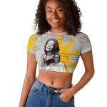 African American Coretta Scott King Raglan Cropped T shirt Honoring The Legacy Hand Draw Style