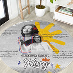 African American Coretta Scott King Round Carpet Honoring The Legacy Hand Draw Style
