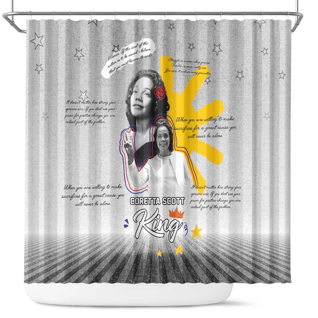 African American Coretta Scott King Shower Curtain Honoring The Legacy Hand Draw Style