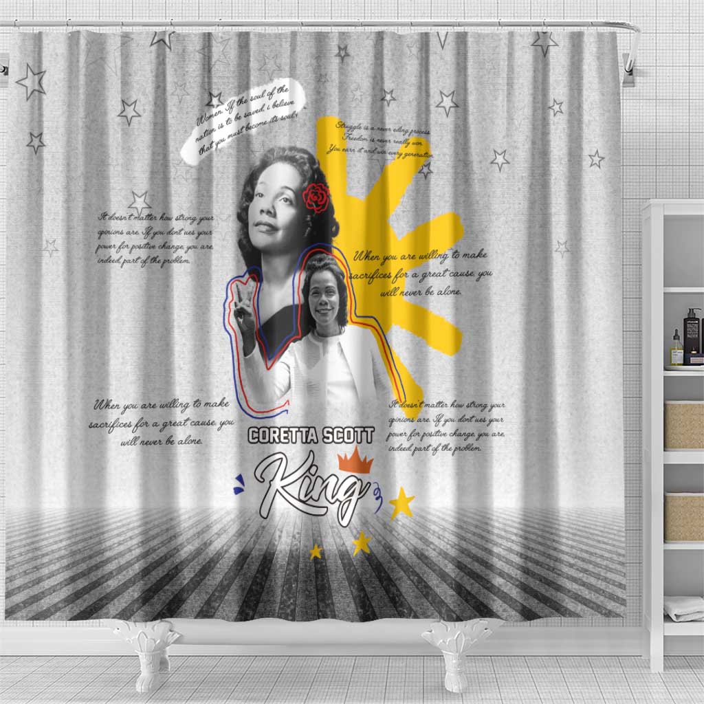 African American Coretta Scott King Shower Curtain Honoring The Legacy Hand Draw Style