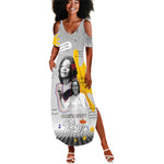 African American Coretta Scott King Summer Maxi Dress Honoring The Legacy Hand Draw Style