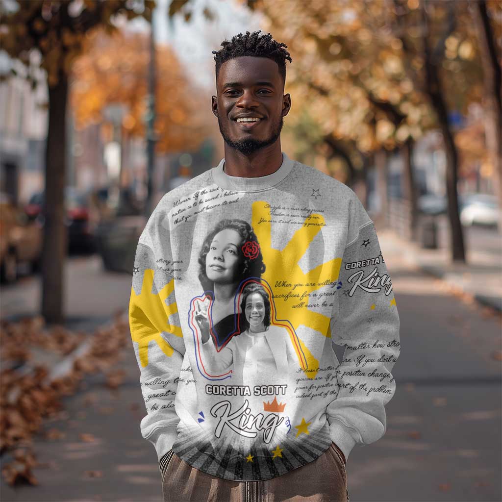 African American Coretta Scott King Sweatshirt Honoring The Legacy Hand Draw Style