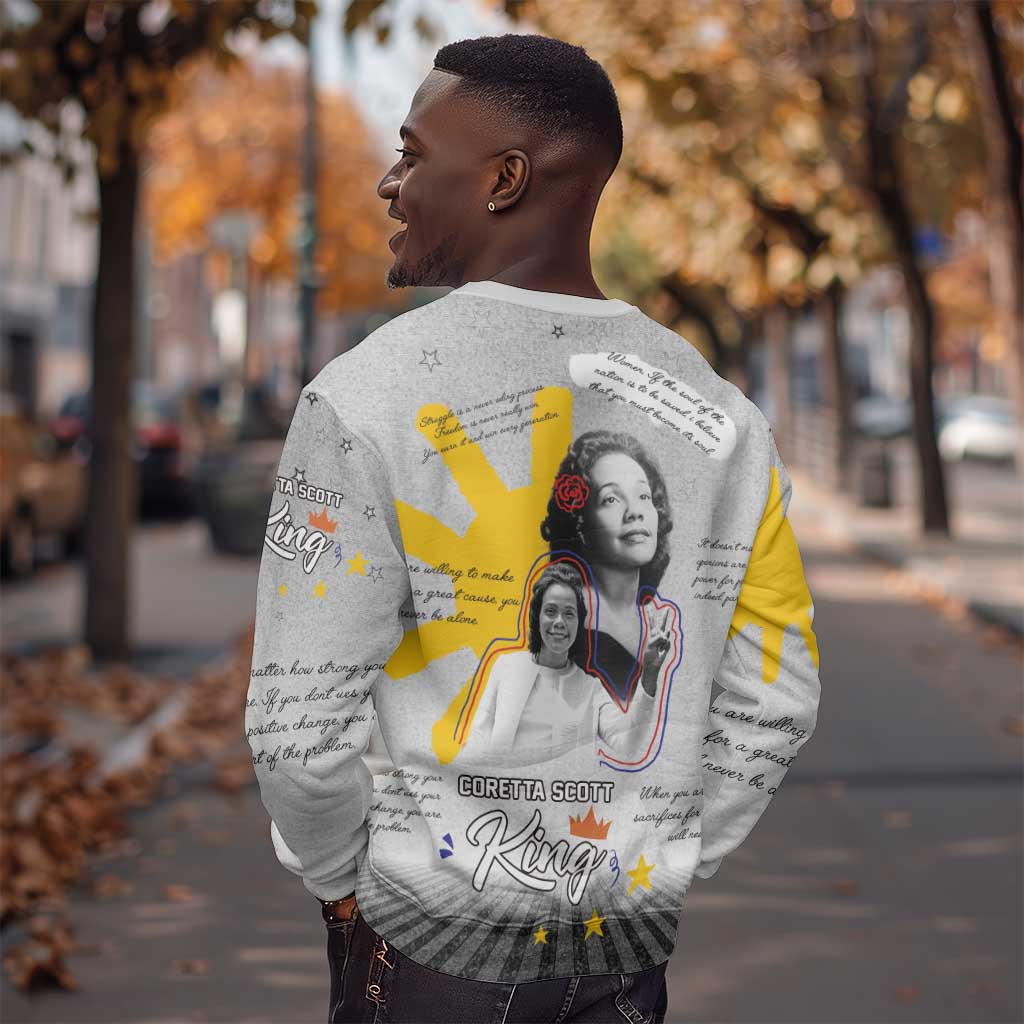 African American Coretta Scott King Sweatshirt Honoring The Legacy Hand Draw Style