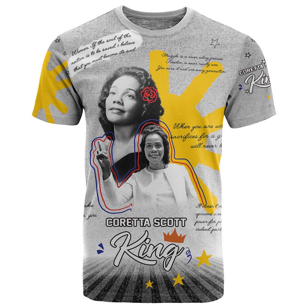 African American Coretta Scott King T shirt Honoring The Legacy Hand Draw Style