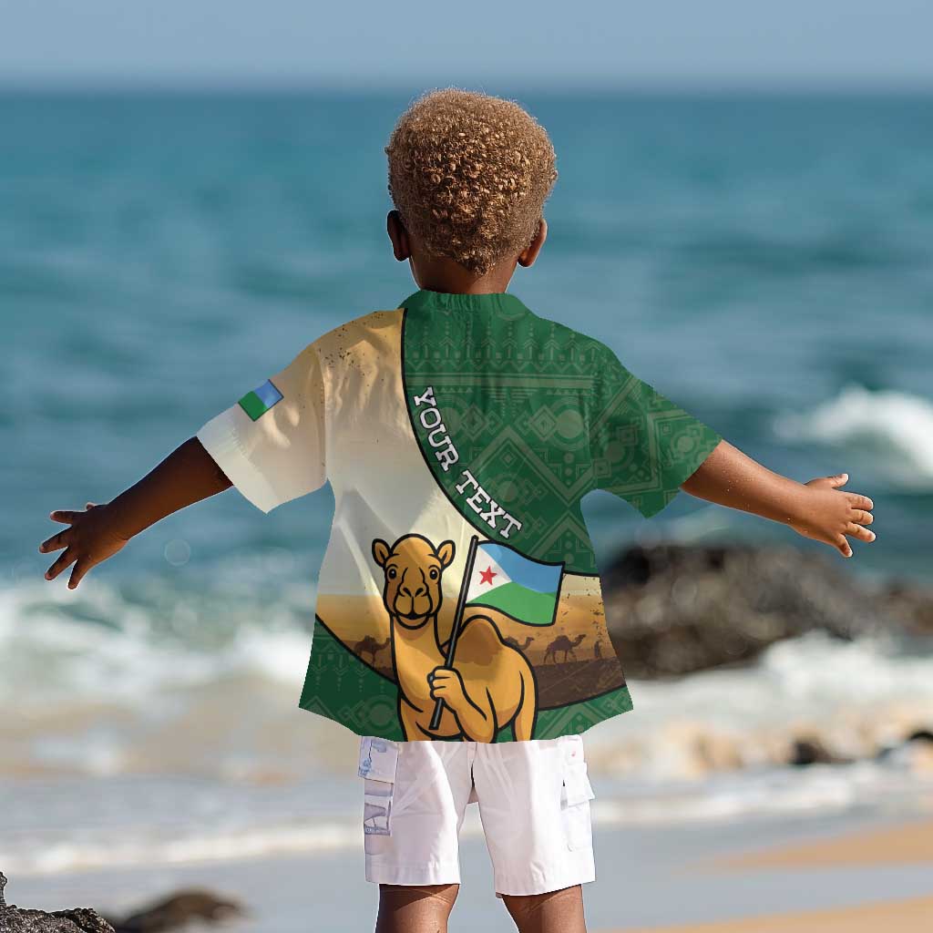 Personalized African Djibouti Kid Hawaiian Shirt Camel Holding Jabuuti Flag - African Pride
