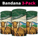African Djibouti Neck Gaiter Camel Holding Jabuuti Flag DT05