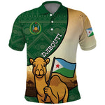 Personalized African Djibouti Polo Shirt Camel Holding Jabuuti Flag - African Pride