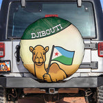 African Djibouti Spare Tire Cover Camel Holding Jabuuti Flag - African Pride