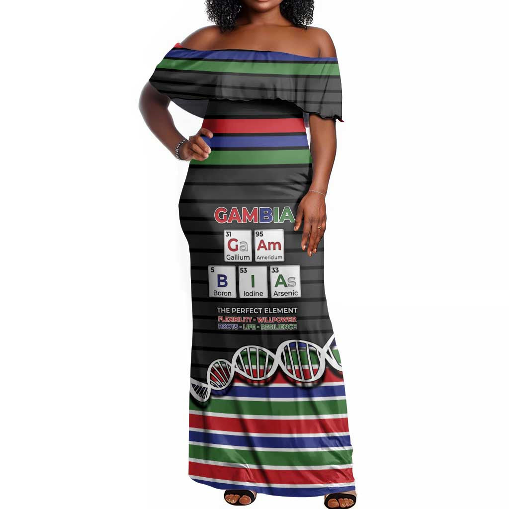 element maxi dress Gambia Off Shoulder Maxi Dress Perfect Periodic Element Of African by  African Pride