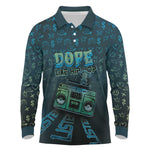 Dope Like Hip Hop Long Sleeve Polo Shirt Hiphop Graffiti Style - African Pride