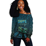 Dope Like Hip Hop Off Shoulder Sweater Hiphop Graffiti Style - African Pride