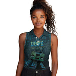 Dope Like Hip Hop Women Sleeveless Polo Shirt Hiphop Graffiti Style - African Pride