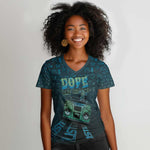 Dope Like Hip Hop Women V-Neck T-Shirt Hiphop Graffiti Style - African Pride