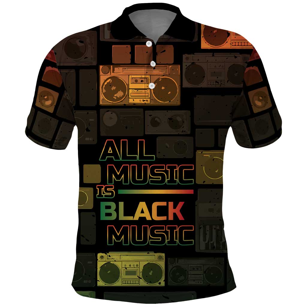 Black Music Month Polo Shirt All Music Is Black Music - African Pride