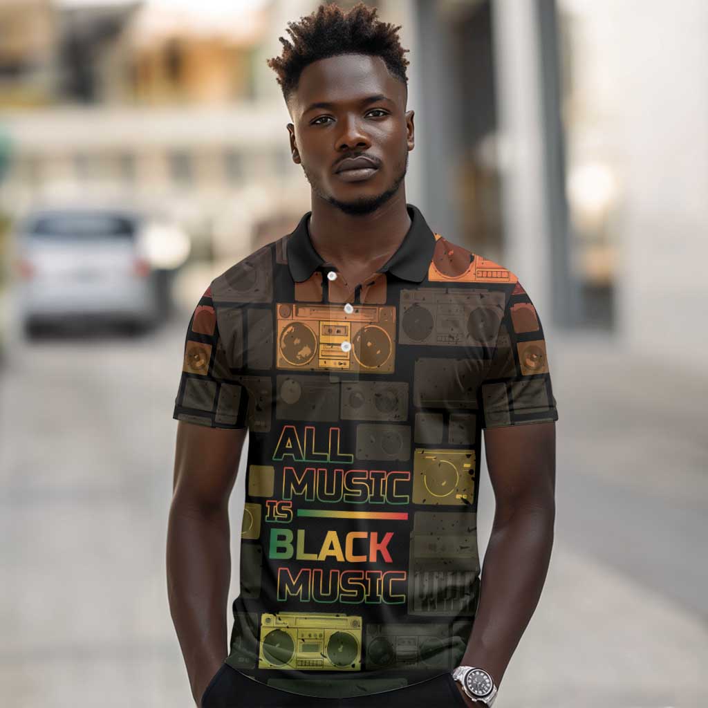Black Music Month Polo Shirt All Music Is Black Music - African Pride