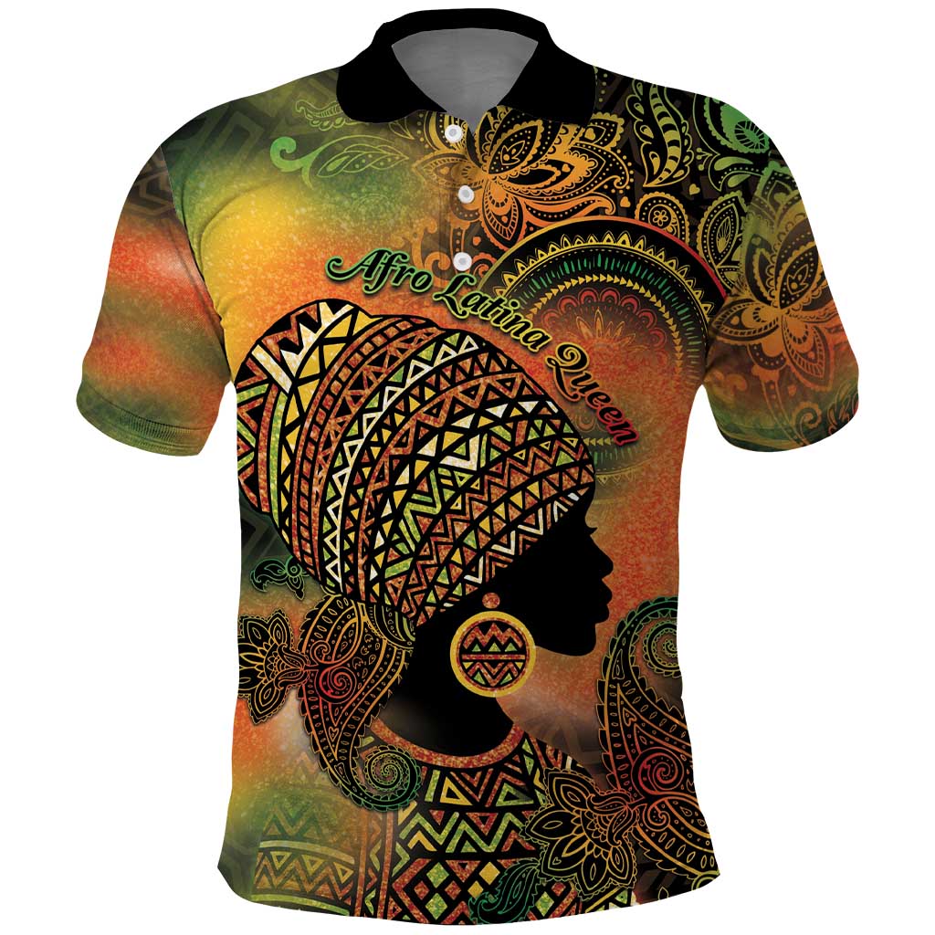 Black Women Polo Shirt Afro Latina Queen - African Pride