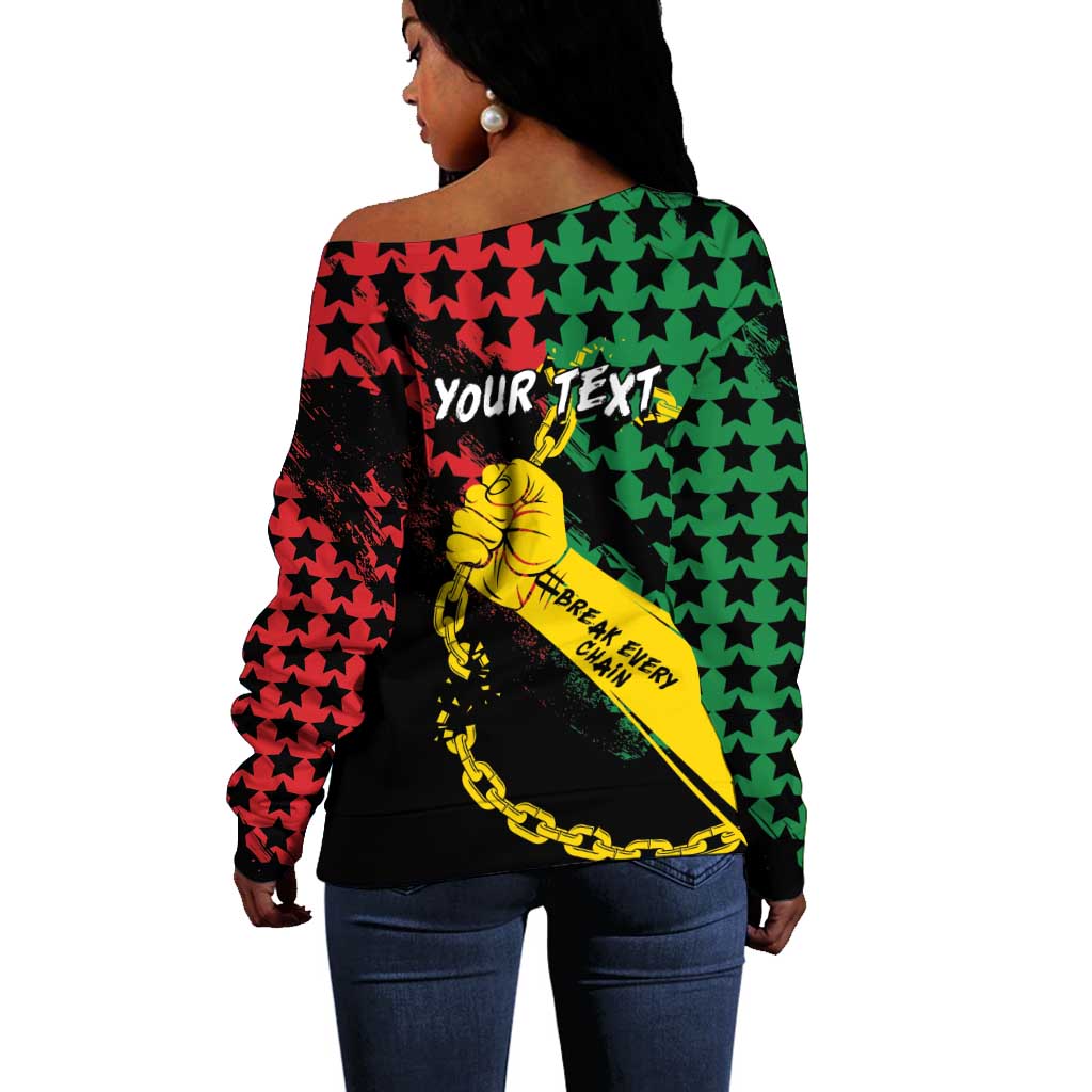 Personalized Juneteenth 1865 Off Shoulder Sweater Break Every Chain