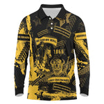 Buffalo Soldiers African American Long Sleeve Polo Shirt Military Urban Retro Style - African Pride