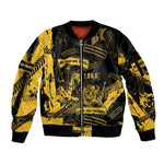 Buffalo Soldiers African American Sleeve Zip Bomber Jacket Military Urban Retro Style - African Pride