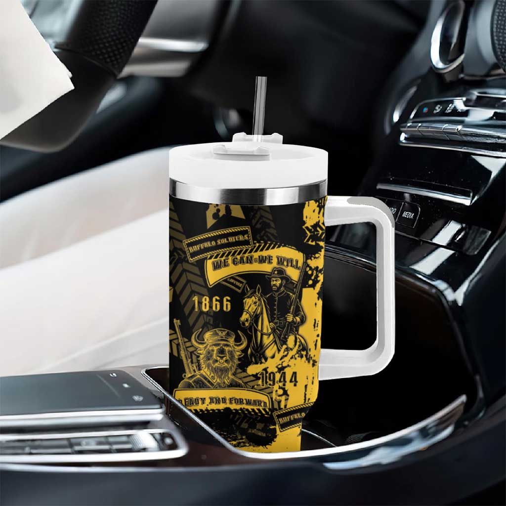 Buffalo Soldiers African American Tumbler With Handle Military Urban Retro Style - African Pride