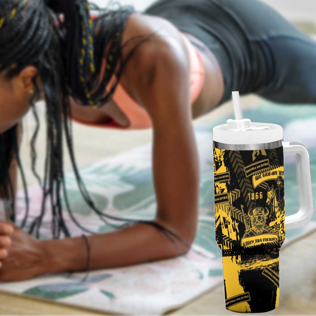 Buffalo Soldiers African American Tumbler With Handle Military Urban Retro Style - African Pride