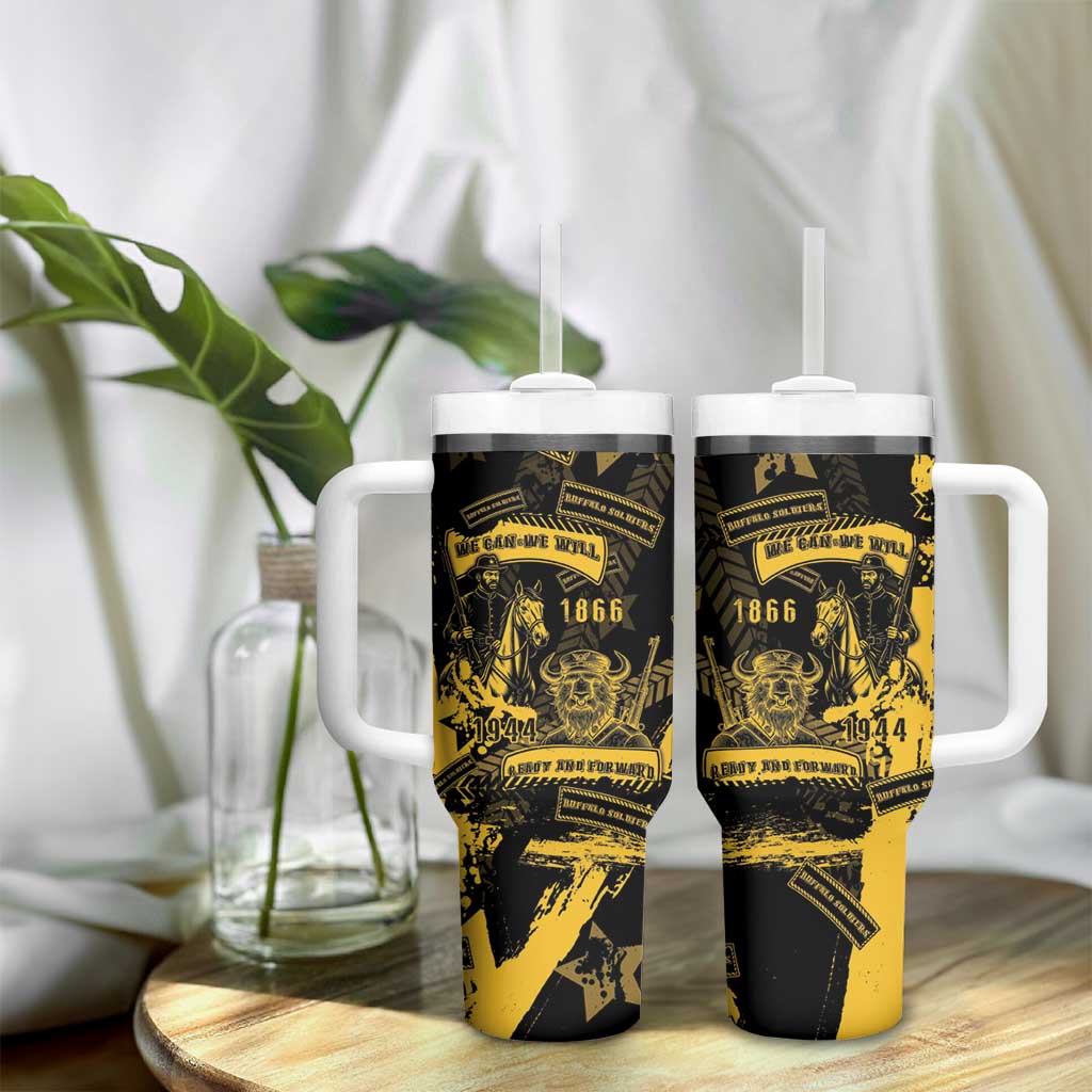 Buffalo Soldiers African American Tumbler With Handle Military Urban Retro Style - African Pride
