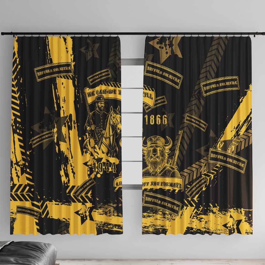 Buffalo Soldiers African American Window Curtain Military Urban Retro Style - African Pride