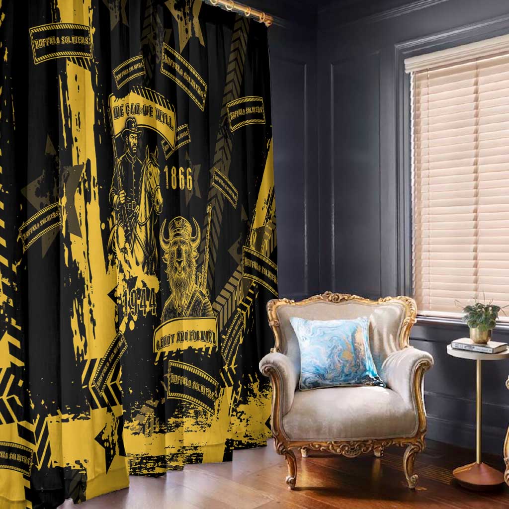 Buffalo Soldiers African American Window Curtain Military Urban Retro Style - African Pride