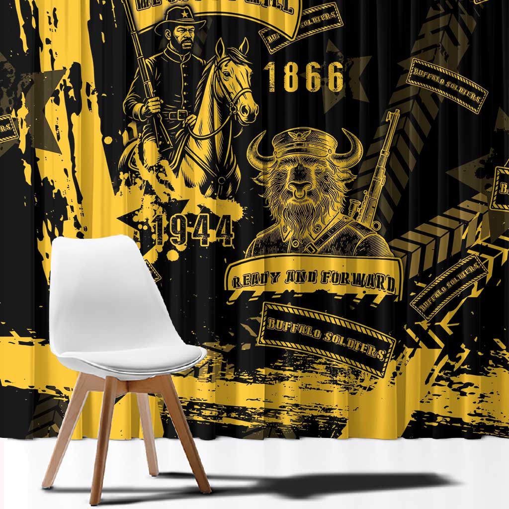 Buffalo Soldiers African American Window Curtain Military Urban Retro Style - African Pride