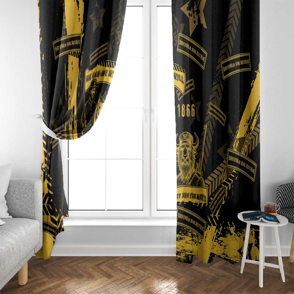 Buffalo Soldiers African American Window Curtain Military Urban Retro Style - African Pride