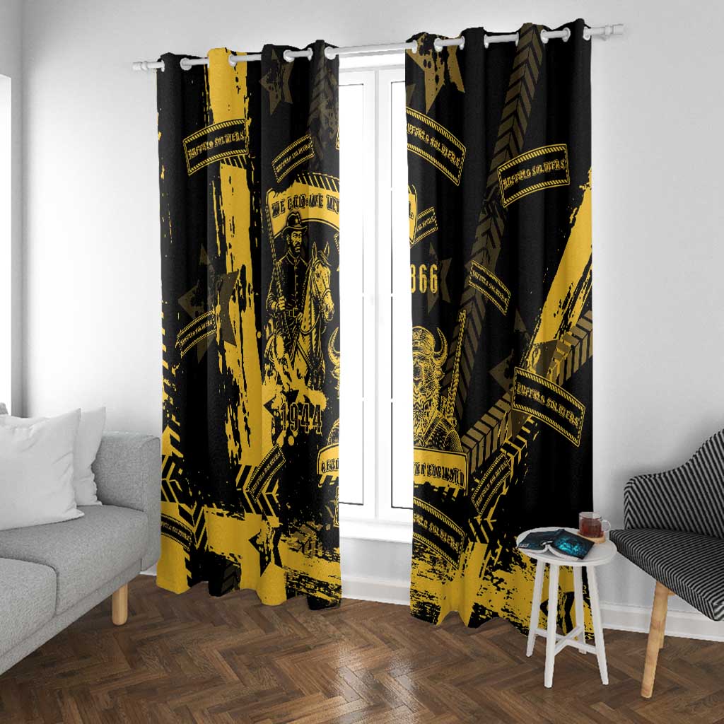 Buffalo Soldiers African American Window Curtain Military Urban Retro Style - African Pride