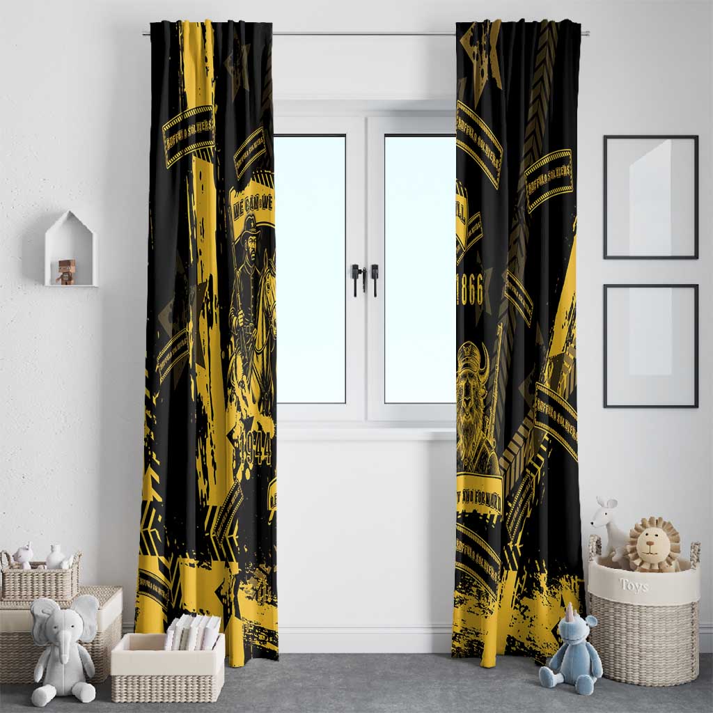 Buffalo Soldiers African American Window Curtain Military Urban Retro Style - African Pride