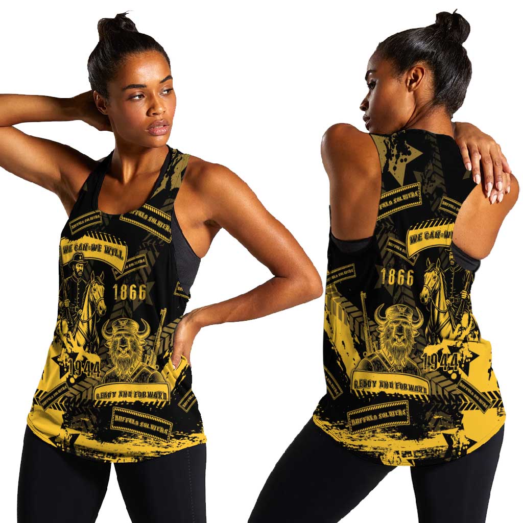 Buffalo Soldiers African American Women Racerback Tank Military Urban Retro Style - African Pride