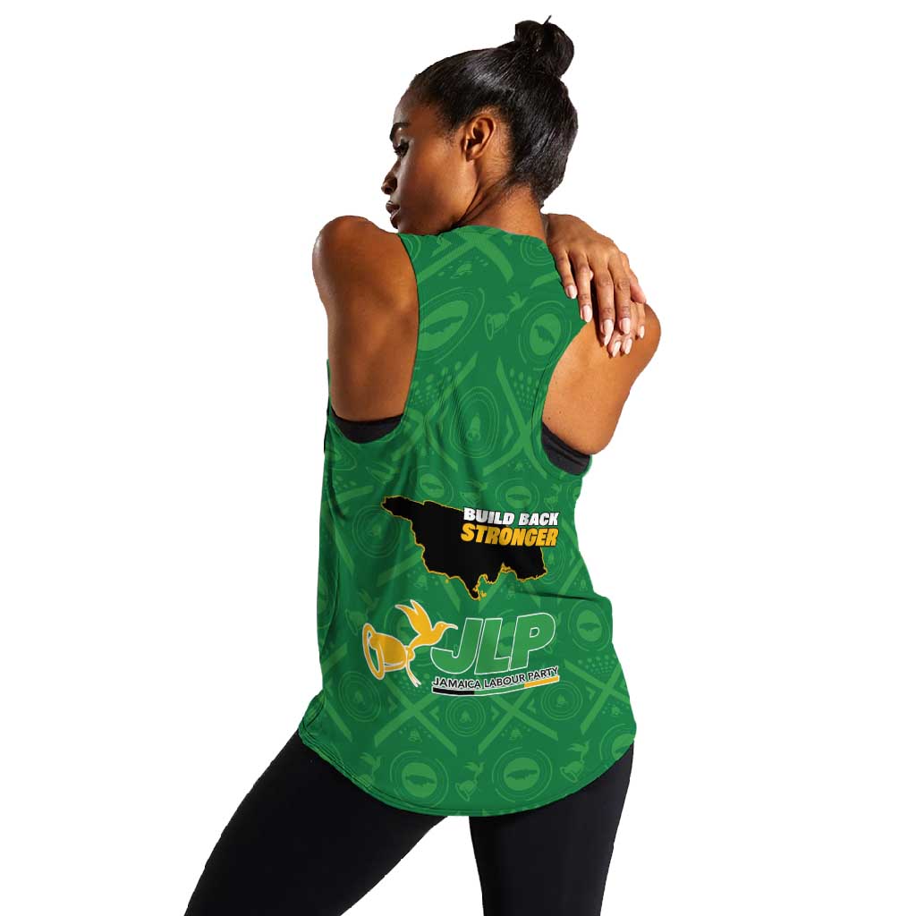 JLP Jamaica Labour Party Women Racerback Tank Build Back Stronger - African Pride