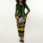 Juneteenth Celebration 2024 Long Sleeve Bodycon Dress Black History June 19 LT01
