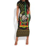 Juneteenth Celebration 2024 Short Sleeve Bodycon Dress Black History June 19 LT01