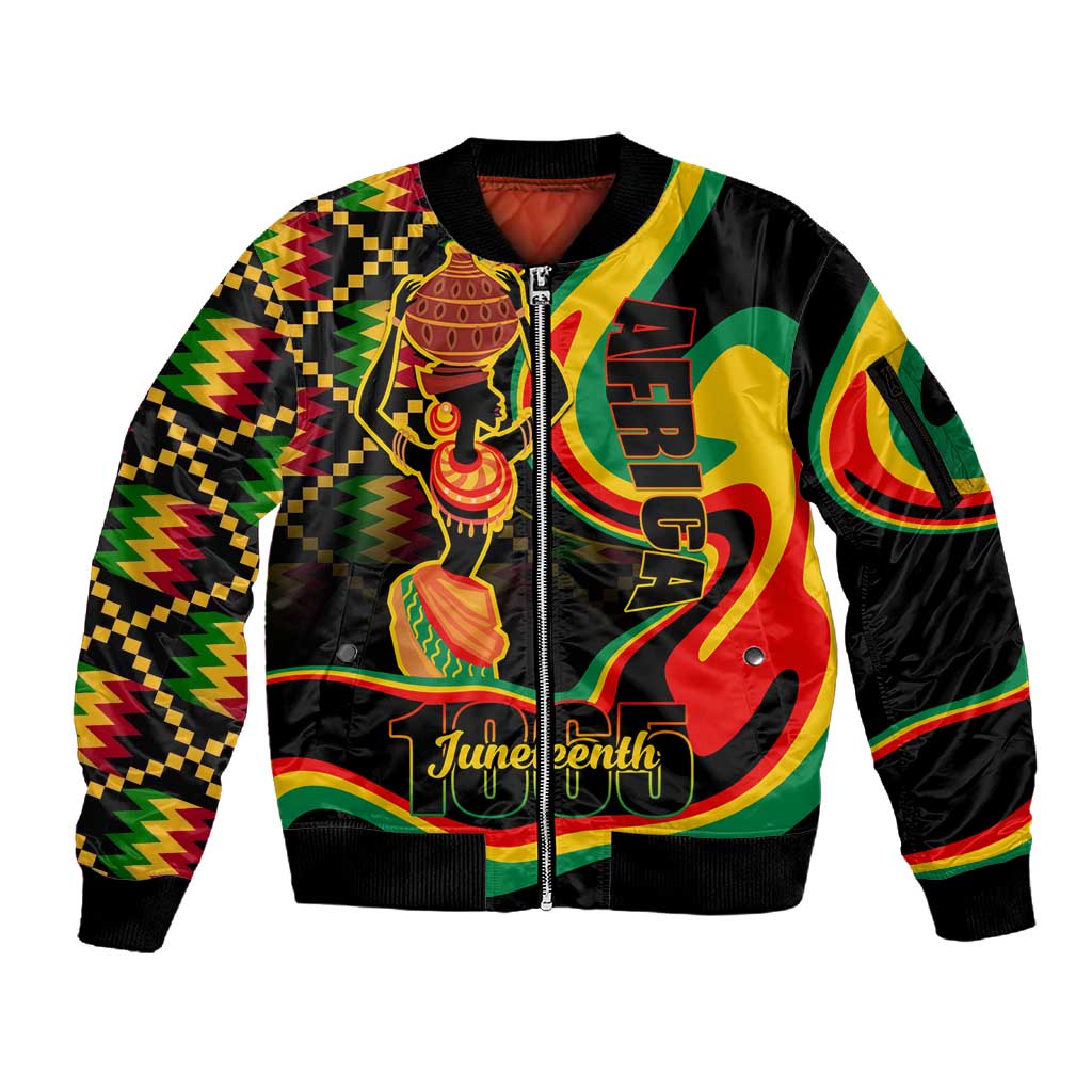 Juneteenth 2024 Sleeve Zip Bomber Jacket 1865 Freedom Day Anniversary