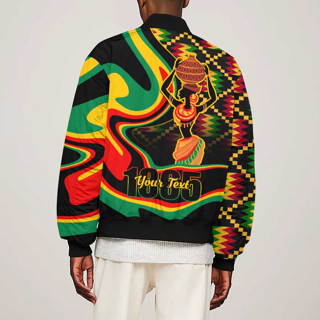 Juneteenth 2024 Sleeve Zip Bomber Jacket 1865 Freedom Day Anniversary