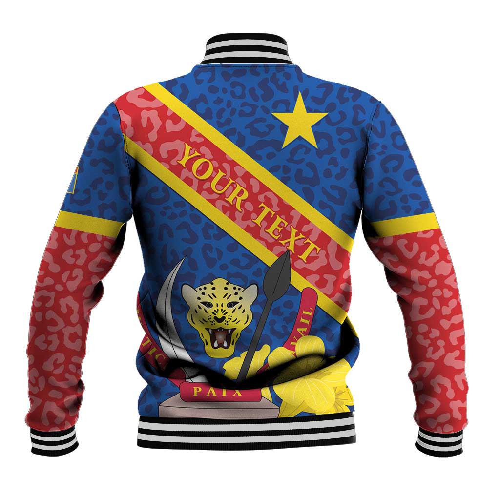 Congo DR Baseball Jacket Coat Of Arms Leopard Pattern LT01
