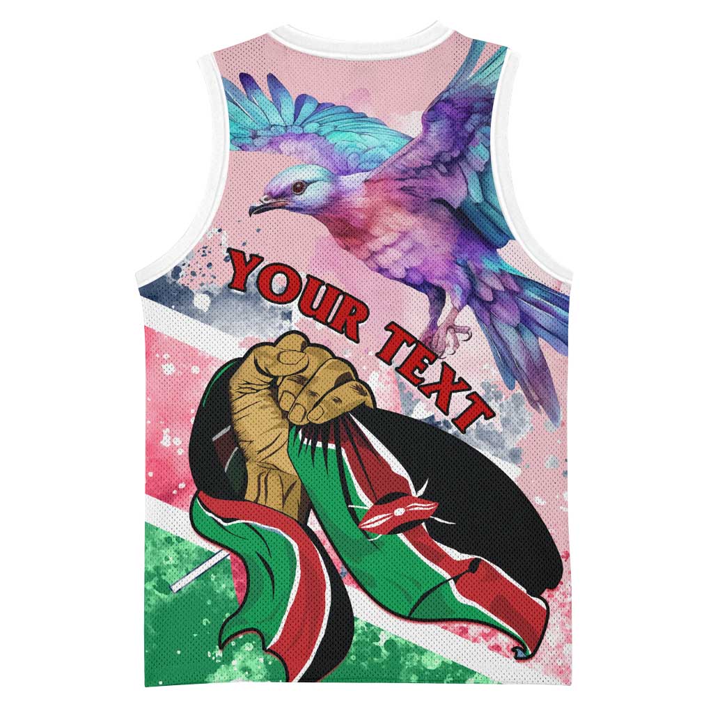 Personalized Kenya Independence Day Basketball Jersey with Lilac Breasted Roller - Unique Version LT01