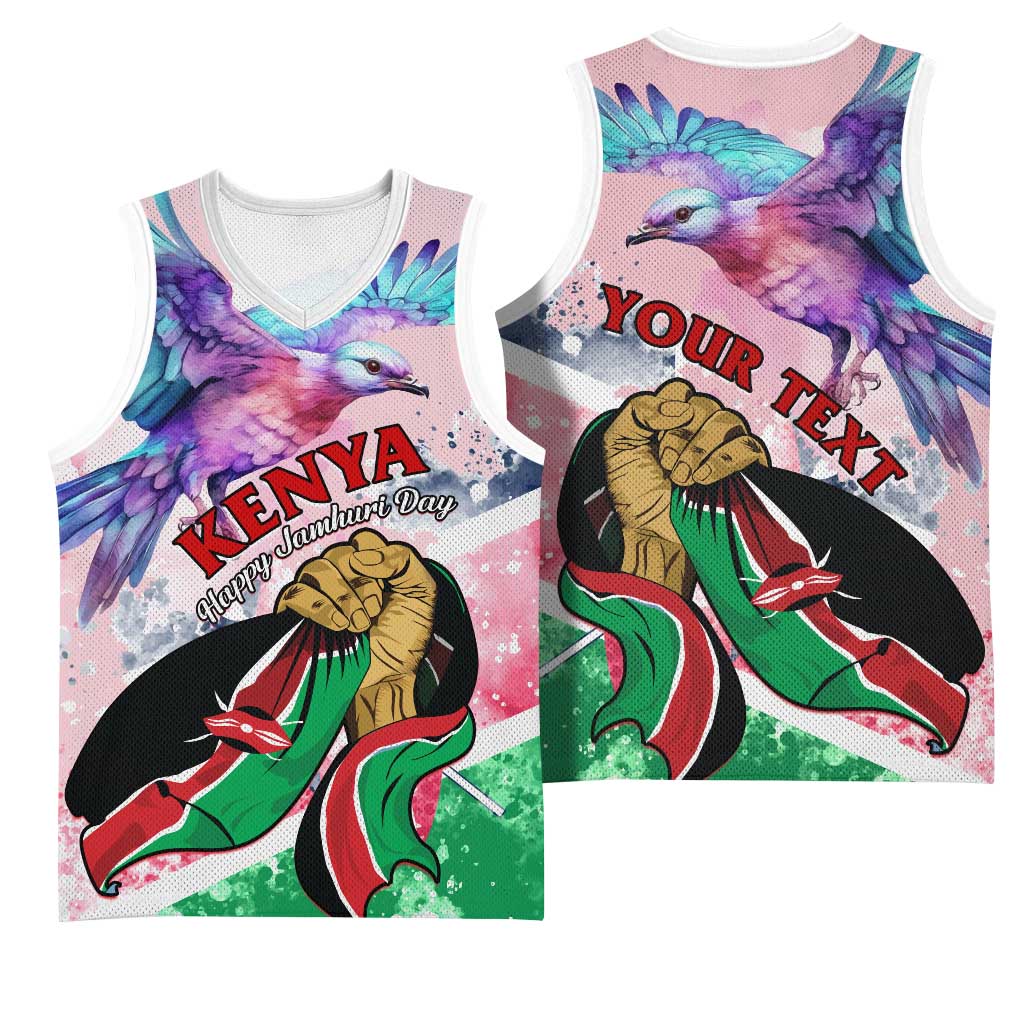 Personalized Kenya Independence Day Basketball Jersey with Lilac Breasted Roller - Unique Version LT01