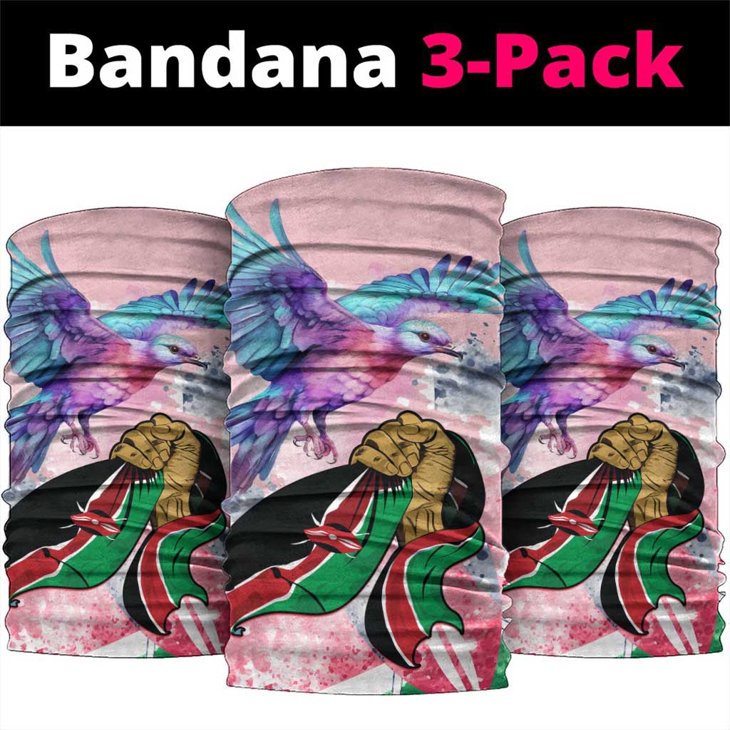 Kenya Independence Day Neck Gaiter Lilac Breasted Roller - Unique Version LT01