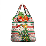 South Africa Rugby Christmas Grocery Bag with Cute Springbok and Christmas Tree