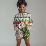 Personalized South Africa Rugby Christmas Hoodie Dress with Cute Springbok and Christmas Tree