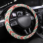 South Africa Rugby Christmas Steering Wheel Cover with Cute Springbok and Christmas Tree