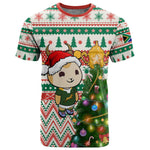 Personalized South Africa Rugby Christmas T shirt with Cute Springbok and Christmas Tree